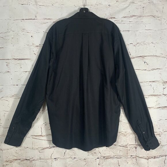 Joseph Abboud Black Egyptian Cotton Button Up Shirt 17.5 40 Long Sleeve Mens - Picture 2 of 8